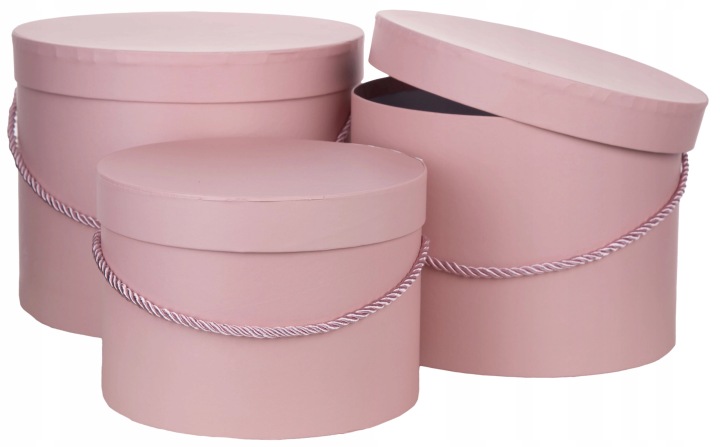 3X Flower Box Pudełko Na Kwiaty Prezent Lt. Pink Jasny Róż