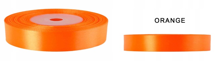 2,5 Cm 32M Orange Pomarańczowa Wstążka Tasiemka Satyna Atłas