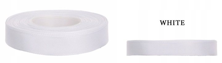 Ryps 2,5 Cm 22,8 M White Biała Tasiemka Rypsowa