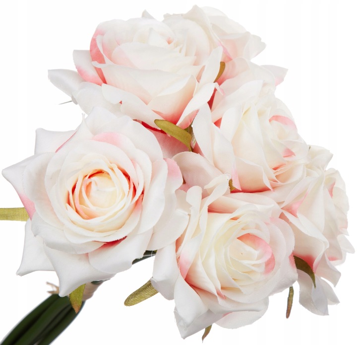 BUKIET RÓŻ RÓŻA KREM RÓŻ KWIATY SZTUCZNE 24 CM