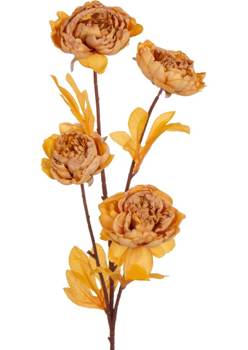 Peonia Piwonia Podsuszana Jesienna Żółta Gałązka 76 Cm Kwiaty Sztuczne