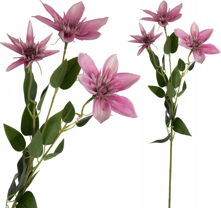Klematis Pink Green Różowy Gałązka Kwiaty Sztuczne 70 Cm