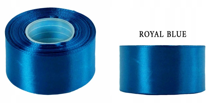 5 Cm 32M Royal Blue Ciemna Niebieska Wstążka Tasiemka Satyna Atłas