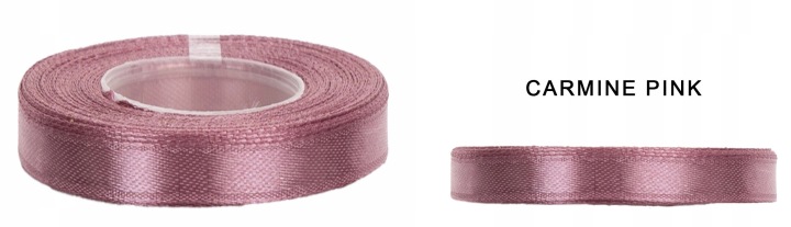 1,2 CM 32M CARMINE PINK RÓŻOWA WSTĄŻKA TASIEMKA SATYNA ATŁAS