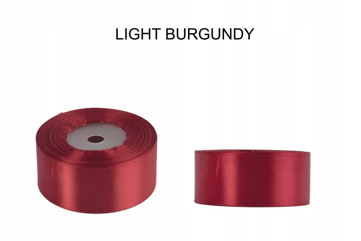 5 Cm 32M Light Burgundy Jasny Burgund Wstążka Tasiemka Satyna Atłas