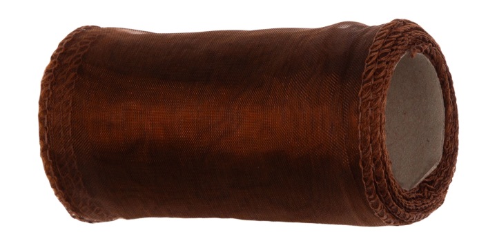 Organza D. Brown Ciemny Brąz Tiul Organtyna 12 Cm 9Y 8,22 M