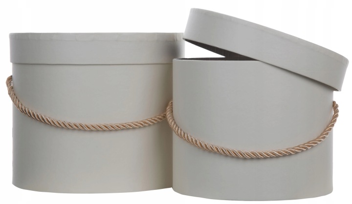 2X FLOWER BOX PUDEŁKO NA KWIATY ECRU