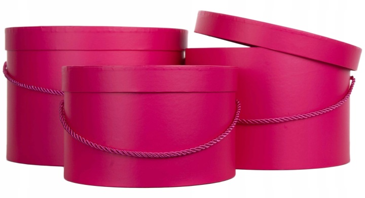 3X Flower Box Pudełko Na Kwiaty Prezent Amarant