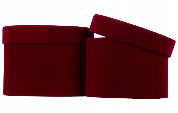 2X FLOWER BOX WELUR PUDEŁKO NA KWIATY BURGUNDY