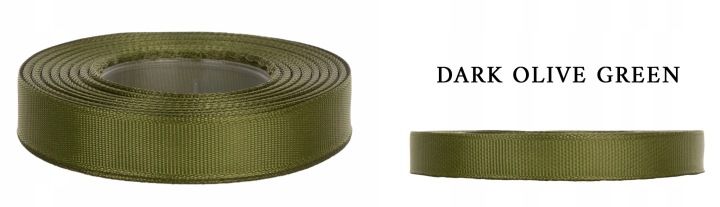 Ryps 1,2 Cm 22,8 M Dark Olive Green Ciemna Oliwka Tasiemka Rypsowa
