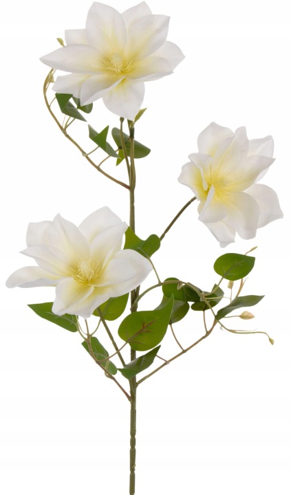 Klematis White Biały Gałązka Kwiaty Sztuczne 77 Cm