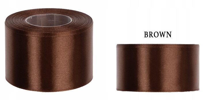 3,8 Cm 32M Brown Brązowa Wstążka Tasiemka Satyna Atłas