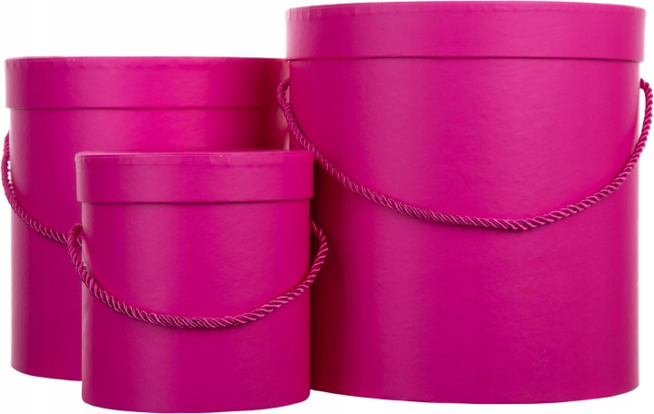 3X Flower Box Pudełko Na Kwiaty Prezent Fuksja Magenta