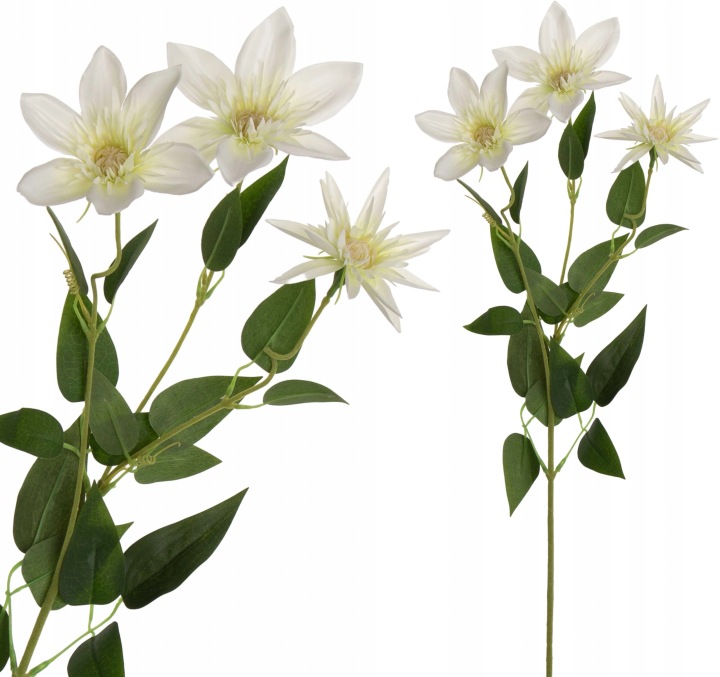 Klematis White Biały Gałązka Kwiaty Sztuczne 70 Cm