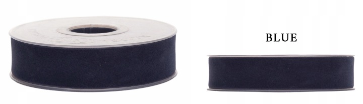 WSTĄŻKA WELUR DWUSTRONNY 25 MM X 7M BLUE NIEBIESKA