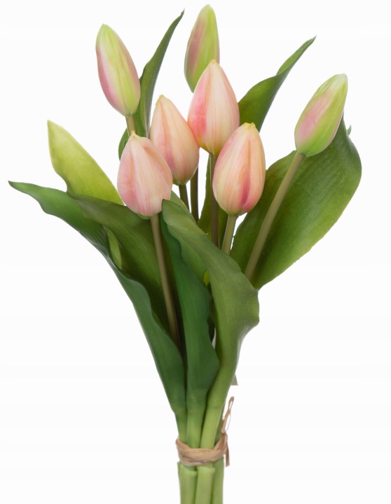 7X TULIPAN BUKIET TULIPANÓW GUMOWE SYLIKONOWE KREM RÓŻ