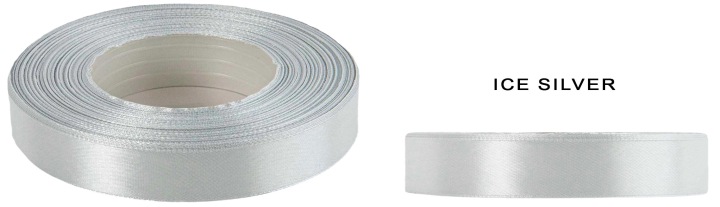 2,5 Cm 32M Silver Srebrna Wstążka Tasiemka Satyna Atłas