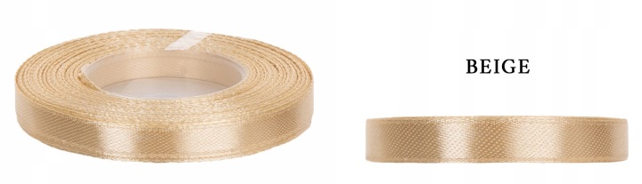 Ryps 1,2 Cm 22,8 M Beige Beżowa Tasiemka Rypsowa