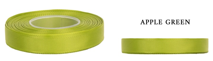 RYPS 2,5 CM 22,8 M APPLE GREEN ZIELONE JABŁUSZKO TASIEMKA RYPSOWA