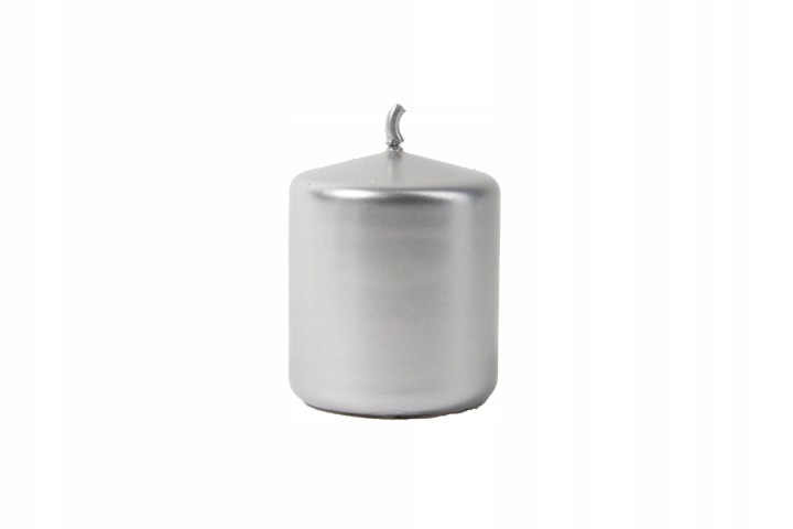 Świeca srebrna metaliczna 6 cm x 7 cm