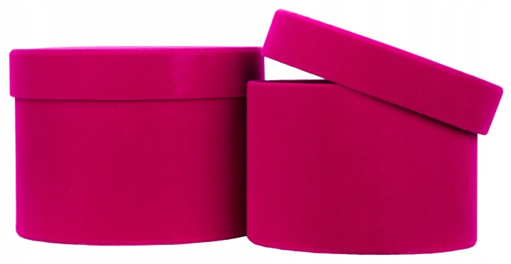 2X FLOWER BOX WELUR PUDEŁKO NA KWIATY AMARANT