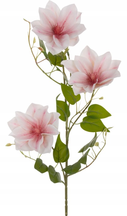 Klematis Lt Pink Jasny Róż Gałązka Kwiaty Sztuczne 77 Cm