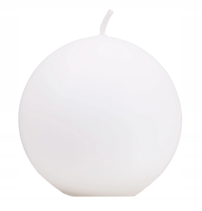 ŚWIECA KULA BIAŁA MAT 8 CM