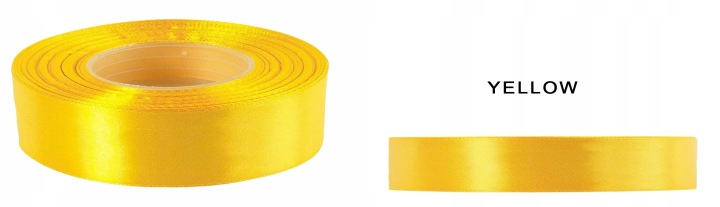 6 Mm 32M Żółta Yellow Wstążka Tasiemka Satyna Atłas