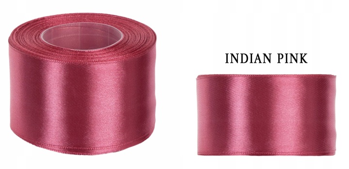 3,8 Cm 32M Indian Pink Różowa Wstążka Tasiemka Satyna Atłas