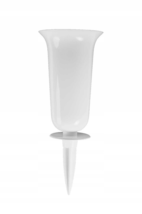 FLAKON WAZON WBIJANY (2) BIAŁY 24CM NA CMENTARZ