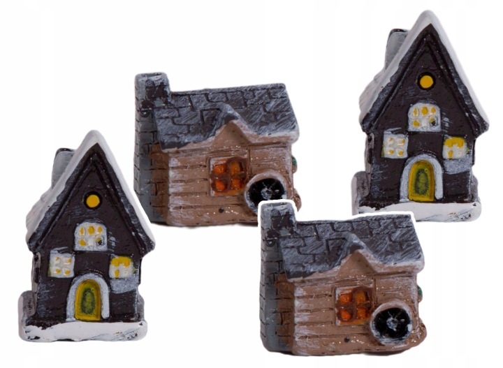 Domek Świąteczny 3D Figurka 4 Szt. Makieta