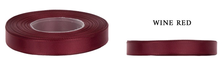 Ryps 2,5 Cm 22,8 M Wine Red Tasiemka Rypsowa