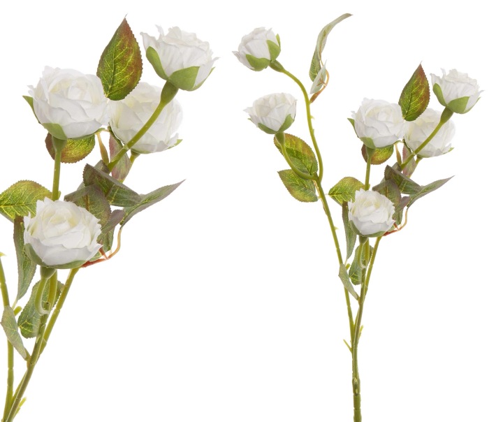Róża Gałązka Drobne Kwiaty Biała White 63 Cm