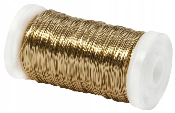 Drut Florystyczny Prosty Złoty 50 G 68 M 0,3Mm