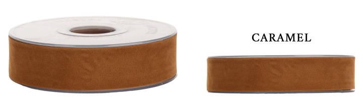 Wstążka Welur Dwustronny 25 Mm X 7M Carmel Karmel