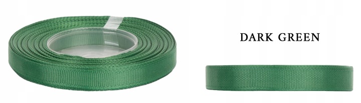 Ryps 3,8 Cm 22,8 M Dark Green Ciemna Zielona Tasiemka Rypsowa