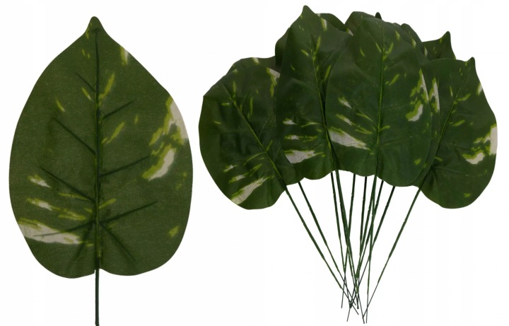 12X LIŚCIE LIŚĆ ZIELONY 33 CM KWIATY SZTUCZNE