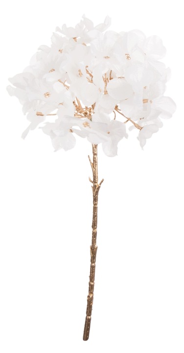 Hortensja Biała Złota Łodyga 46 Cm