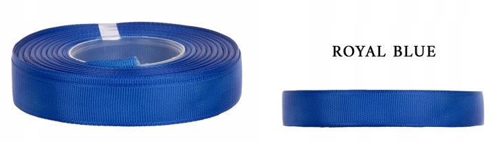 Ryps 0,65 Cm 22,8 M Royal Blue Ciemna Niebieska Tasiemka Rypsowa