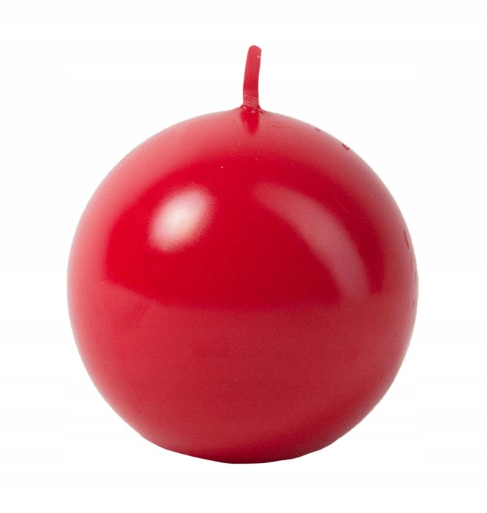 Świeca Kula Czerwona Lakierowana 10 Cm