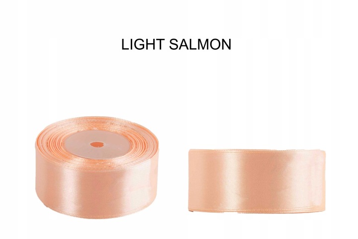 5 Cm 32M Light Salmon Jasny Łosoś Wstążka Tasiemka Satyna Atłas