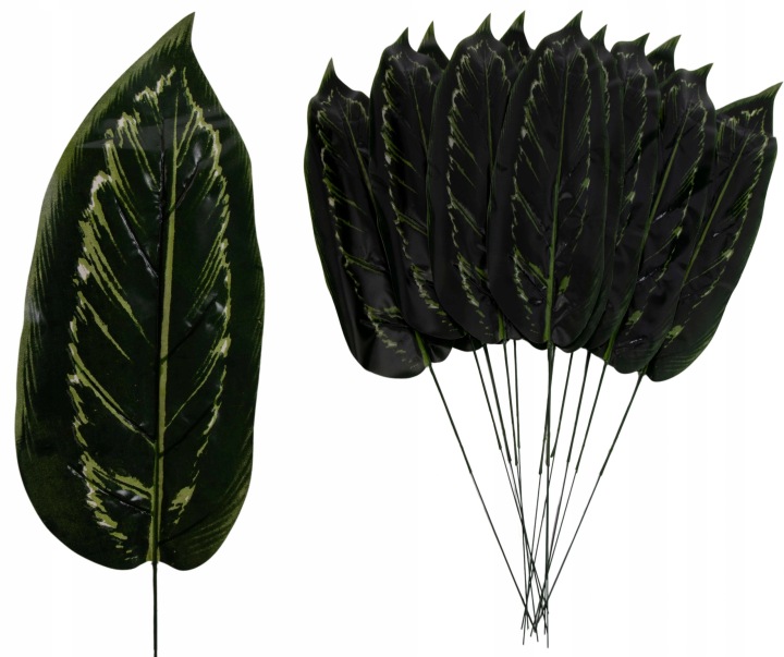 12 X Liść Liście Sztuczne Ozdobne 49 Cm