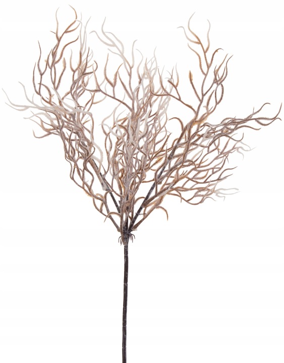 Gałązka Ozdobna Flokowana Krem Brąz 54 Cm
