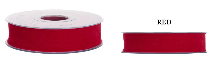 Wstążka Welur Dwustronny 40 Mm X 7M Red Czerwona