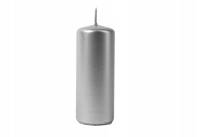 Świeca Srebrna Metaliczna Walec 70 X 200 Mm