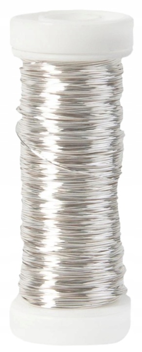Drut Drucik Florystyczny Prosty 0,3 Mm 25 G Srebrny 34 M
