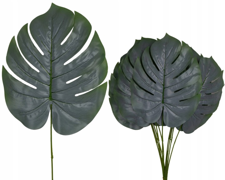 12X Liść Liście Monstera J. Zielony Gałązka Do Kompozycji 60 Cm