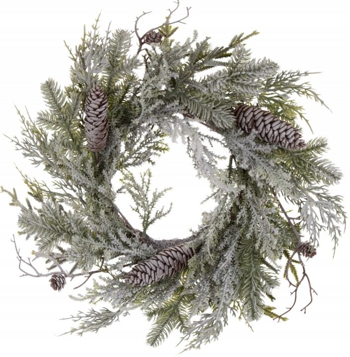 Wianek Ośnieżony Z Szyszkami 40 Cm