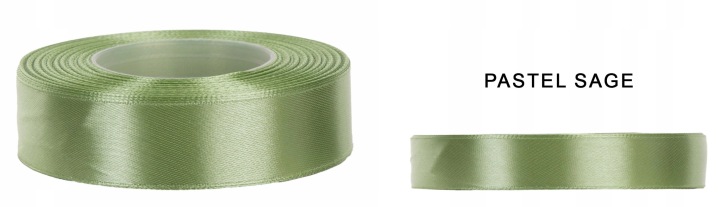 6 Mm 32M Pastel Sage Pastelowa Szałwiowa Wstążka Tasiemka Satyna Atłas