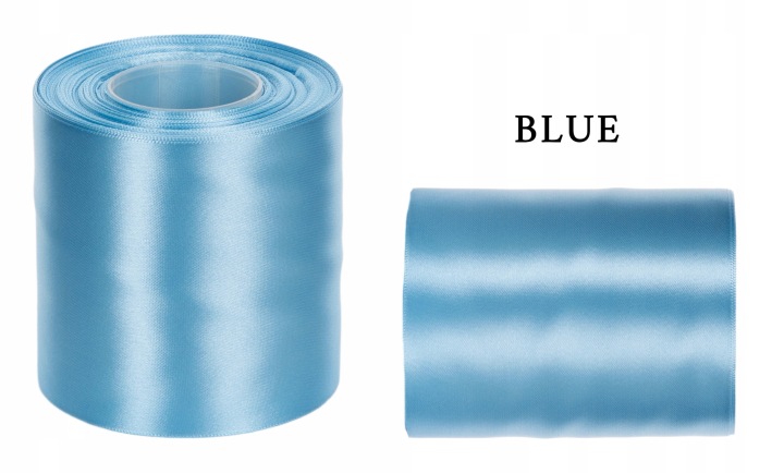 10 Cm 32M Blue Niebieska Wstążka Tasiemka Satyna Atłas